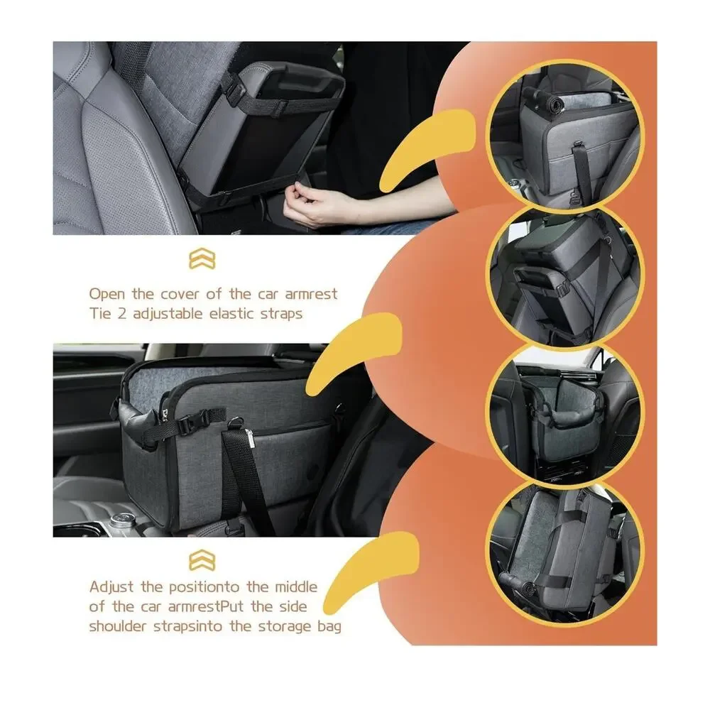 WOYYHO 18 lbs Console Dog Cat Seat Luxury Center Console (Width 9in) Dog Car